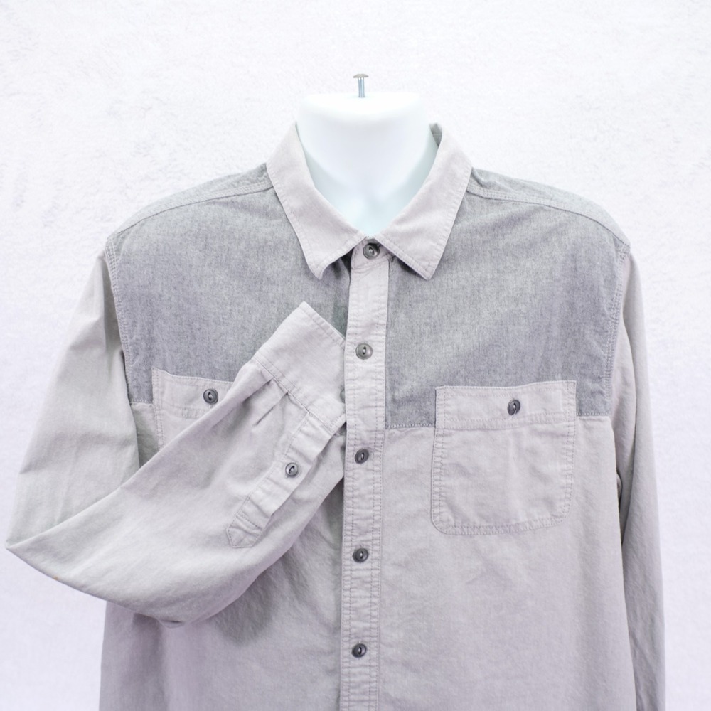 Converse 1 Star -XL- Gray Western  Button‎ Up Dress Shirt Pocket Collared Cotton